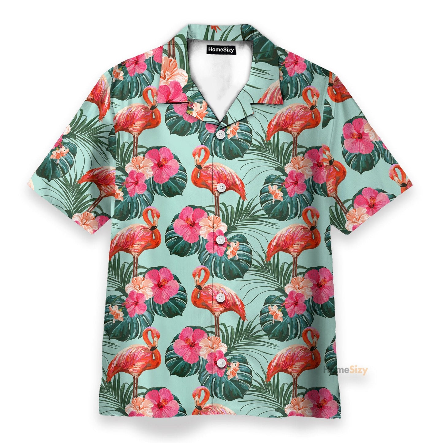 Flamingo Beautiful Floral - Hawaiian Shirt & Beach Shorts