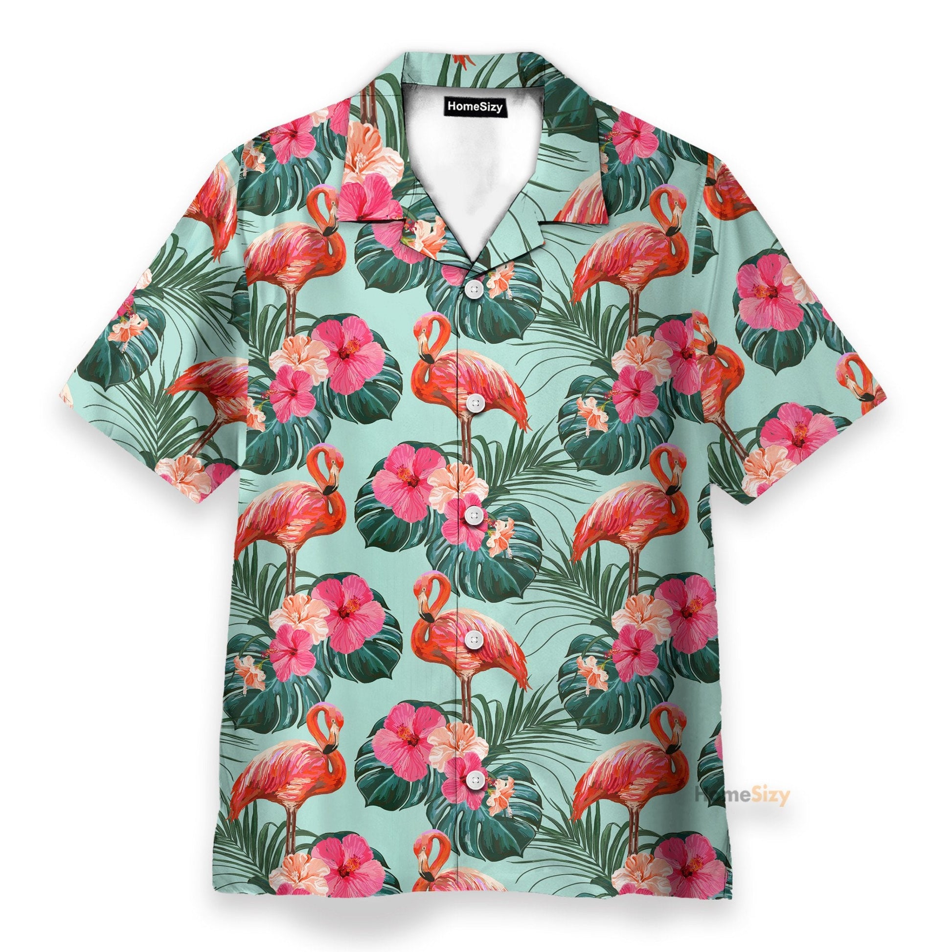 Flamingo Beautiful Floral - Hawaiian Shirt & Beach Shorts