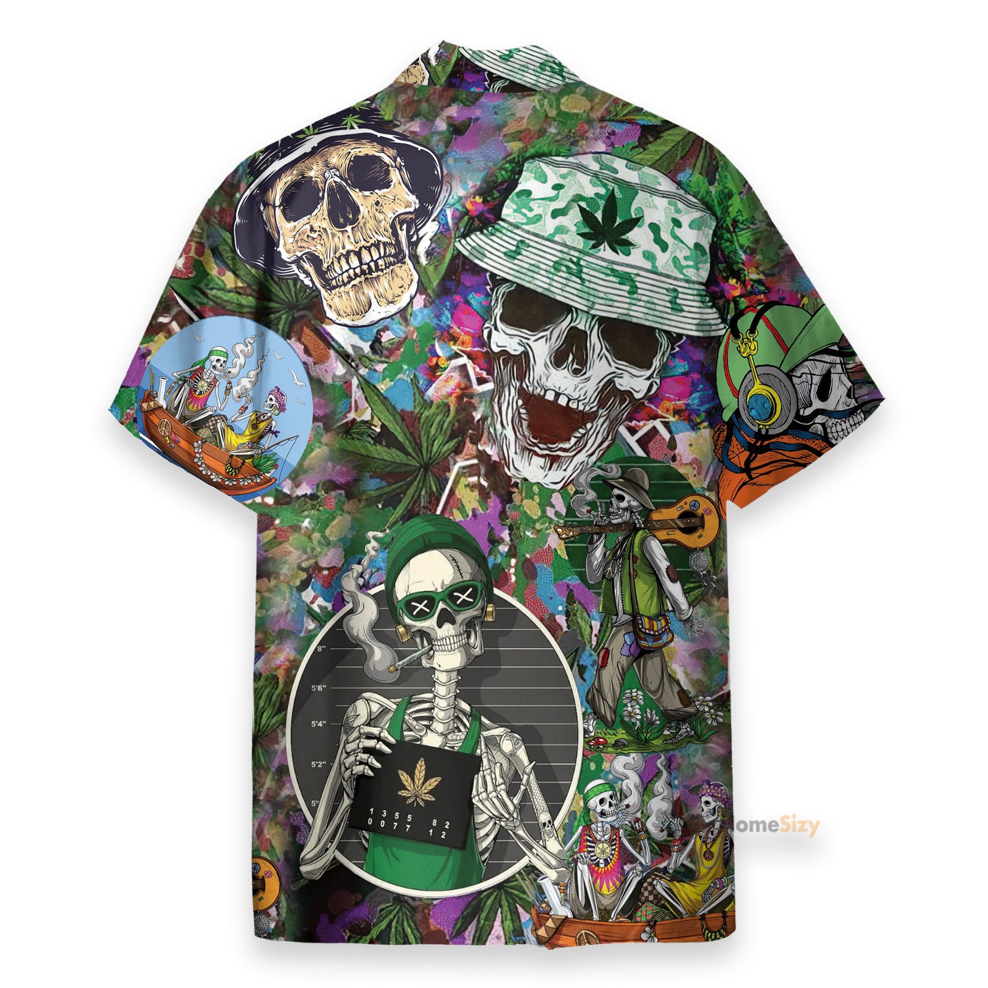 Skull Hippie Men's Button's Up Shirts - Hawaiian Shirt