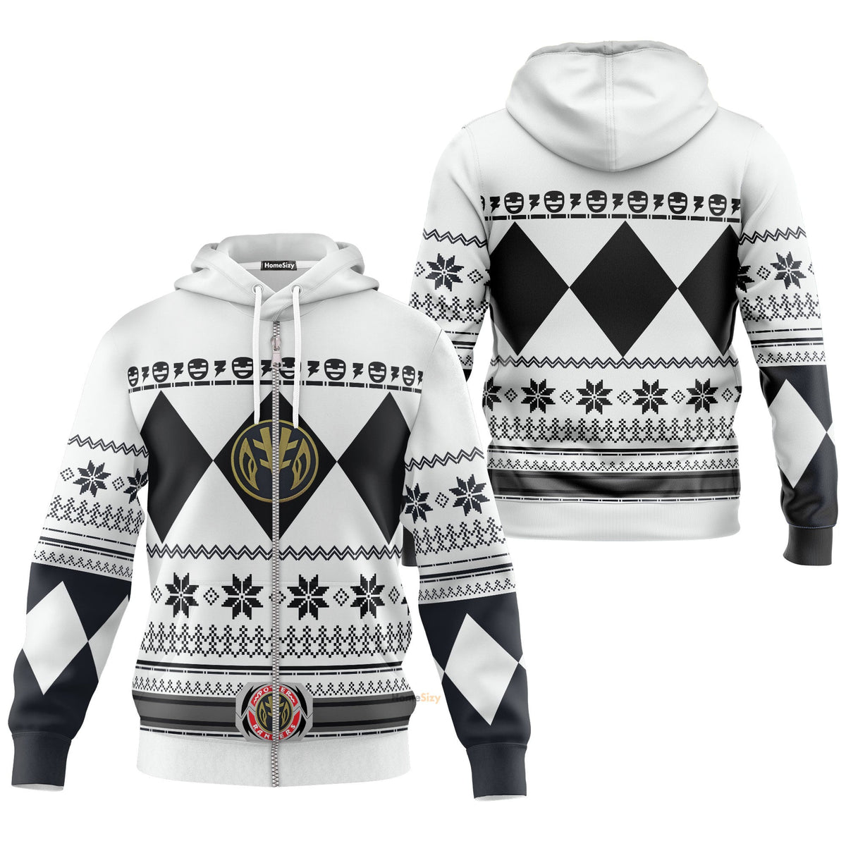 White Mighty Morphin Power Rangers V1 - Cosplay Costume Hoodie QT211320