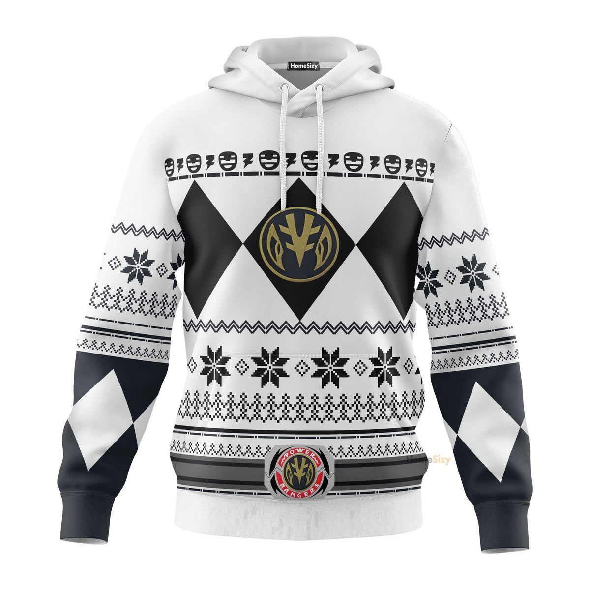 White Mighty Morphin Power Rangers V1 - Cosplay Costume Hoodie QT211320