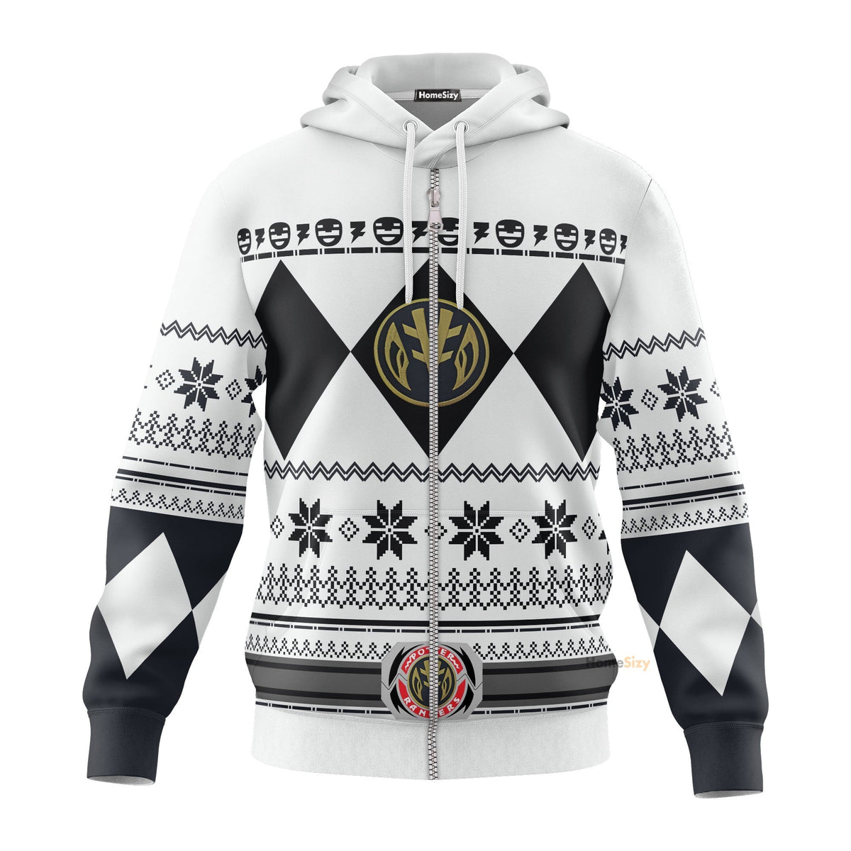 White Mighty Morphin Power Rangers V1 - Cosplay Costume Hoodie QT211320