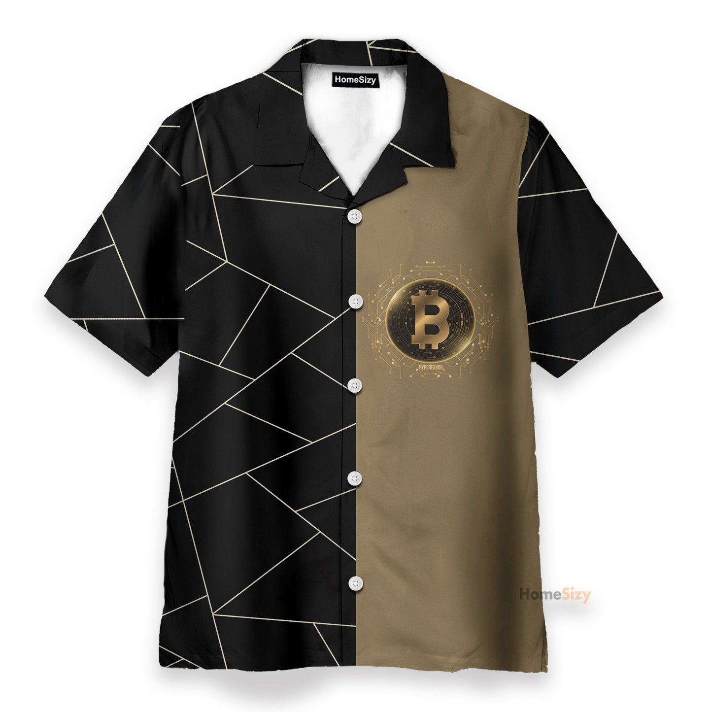 Golden Bitcoin Cryptocurrency - Hawaiian Shirt & Beach Shorts