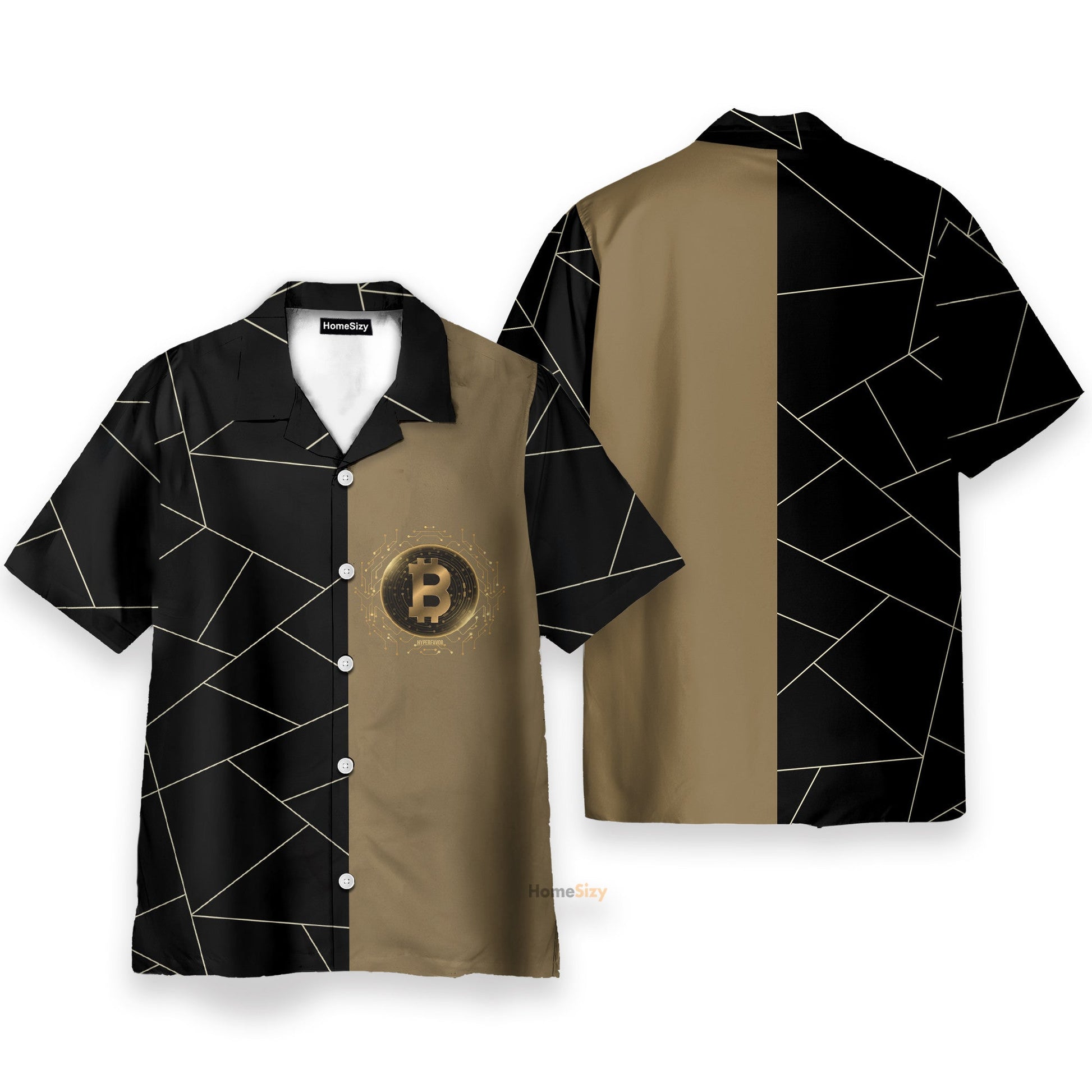Golden Bitcoin Cryptocurrency - Hawaiian Shirt & Beach Shorts