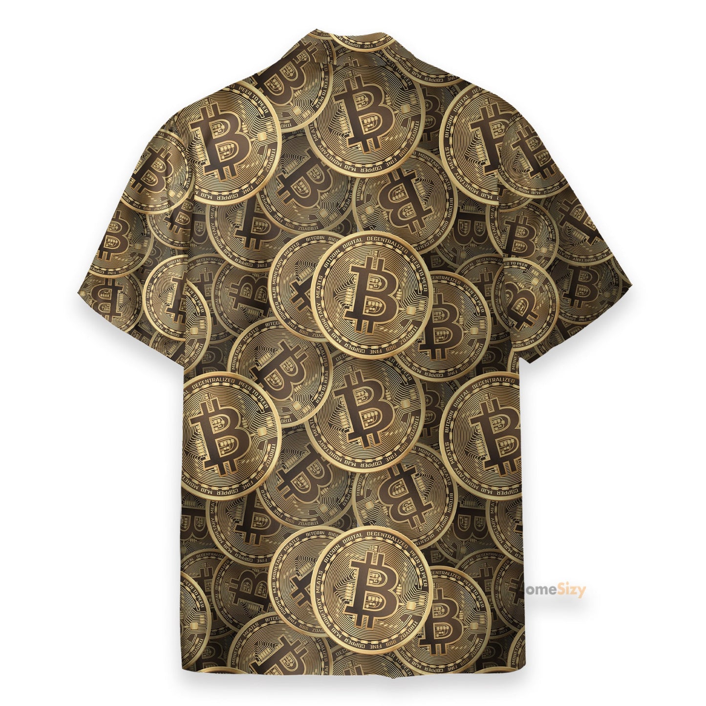 Realistic Seamless Bitcoin Cryptocurrency - Hawaiian Shirt & Beach Shorts