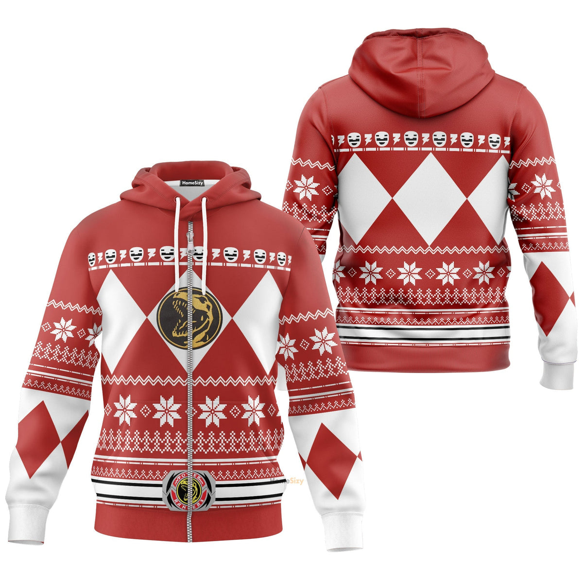 Red Mighty Morphin Power Rangers V1 - Cosplay Costume Hoodie QT210736