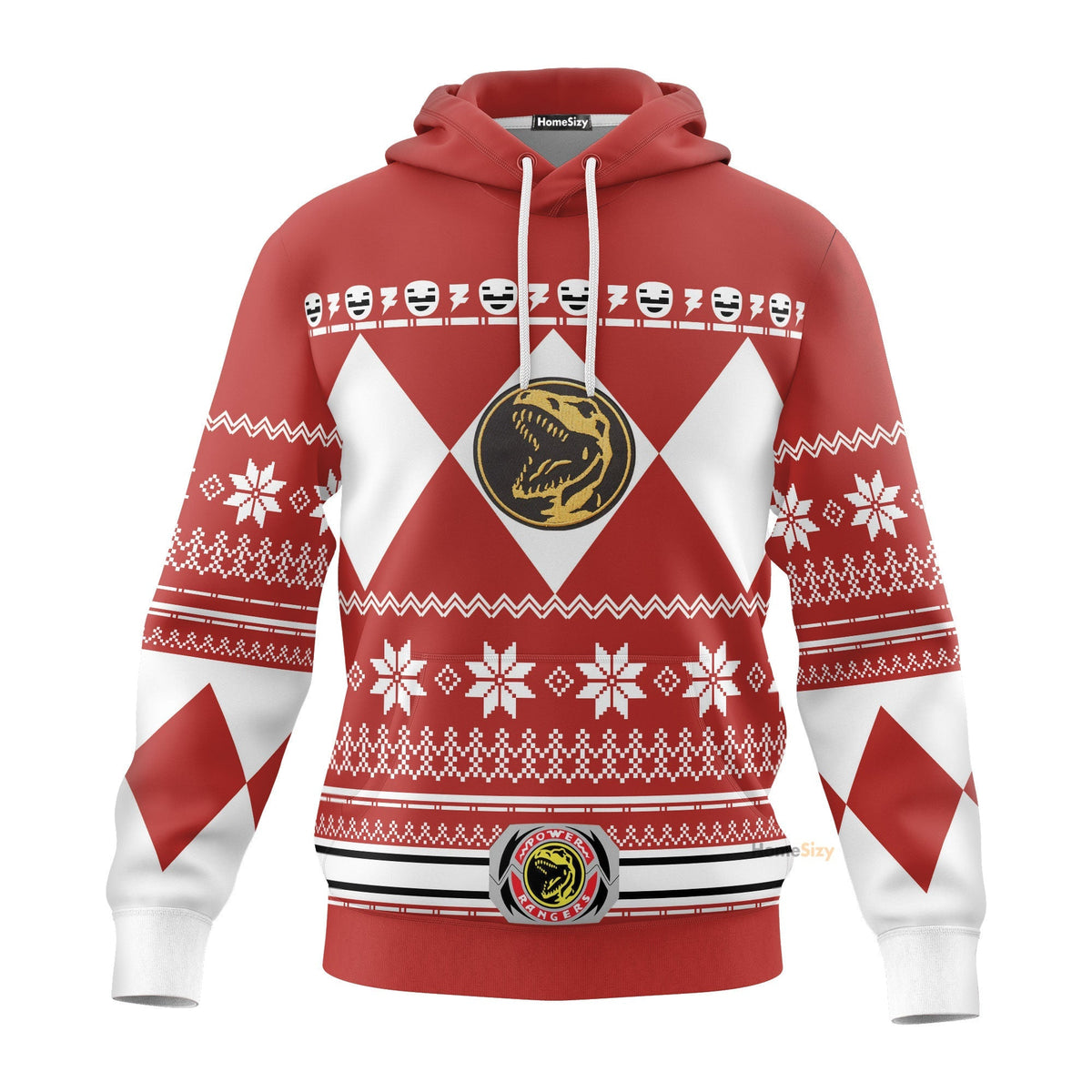 Red Mighty Morphin Power Rangers V1 - Cosplay Costume Hoodie QT210736