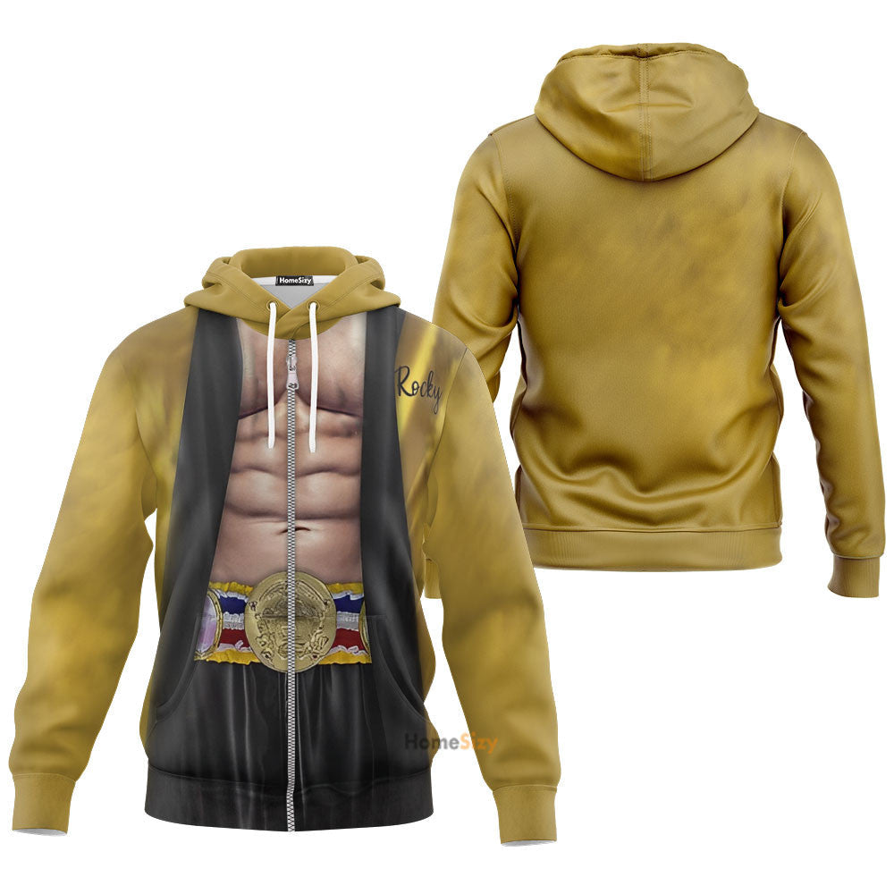 Custom Cosplay Costume Hoodies Rocky - Yellow Robe Suit QT211011Hf
