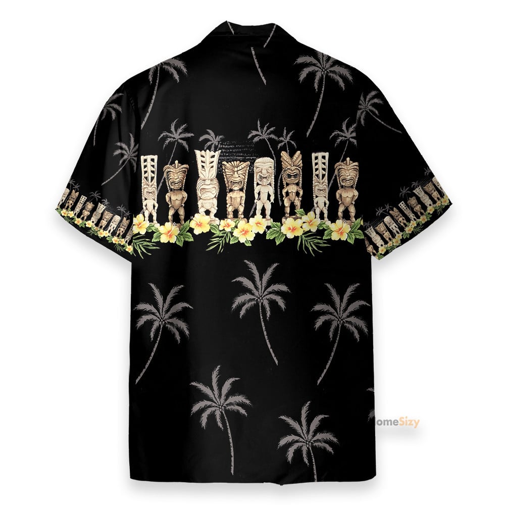 Awesome Black Tiki Men's Button's Up Shirts - Hawaiian Shirt