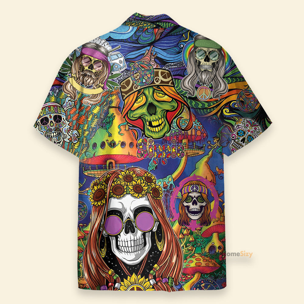 Colorful Skull Hippie - Hawaiian Shirt