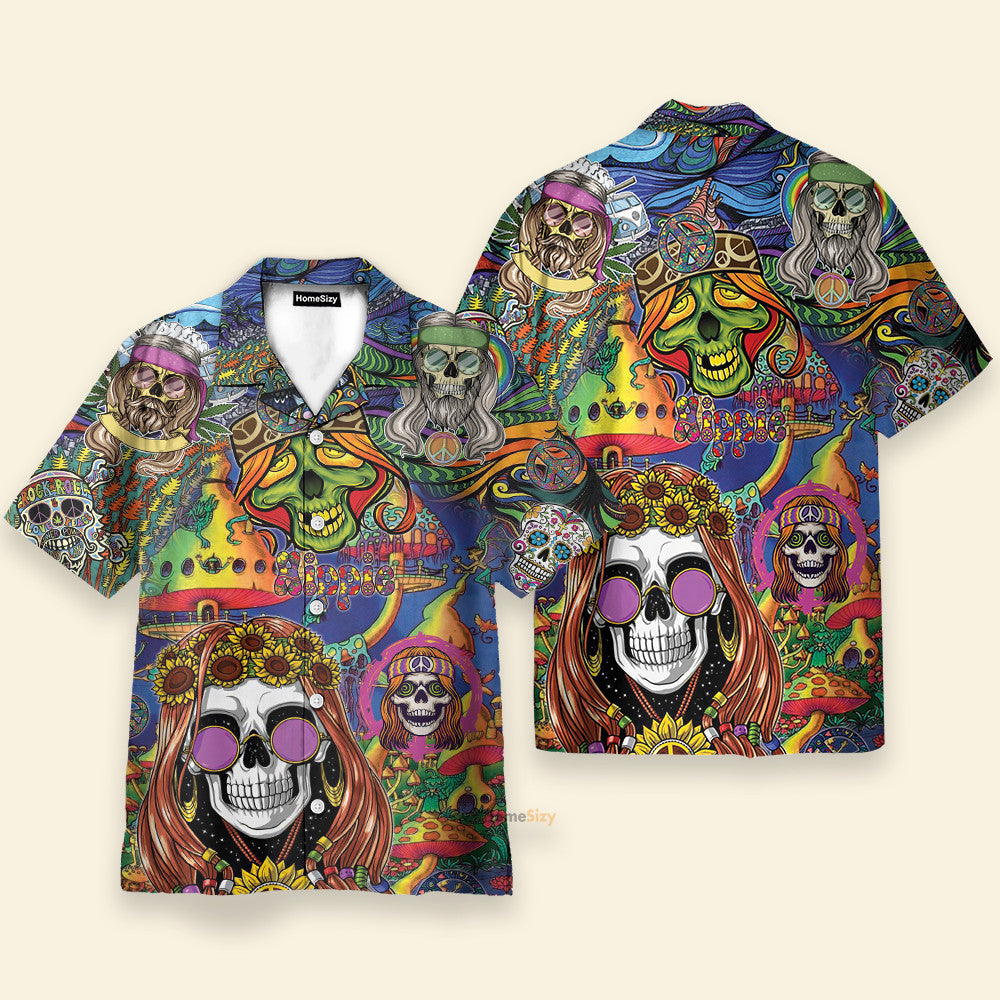 Colorful Skull Hippie - Hawaiian Shirt