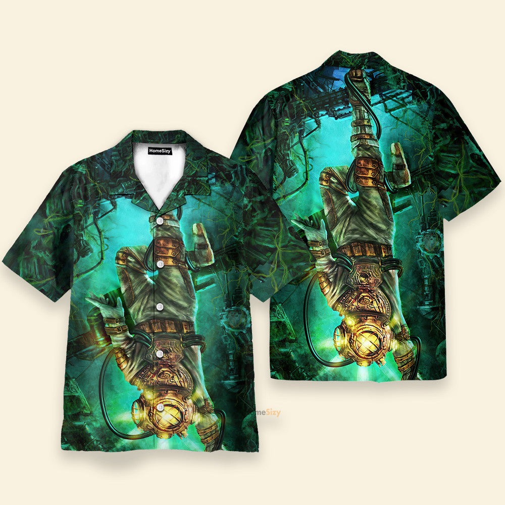 Scuba Diving Into The Ocean - Hawaiian Shirt