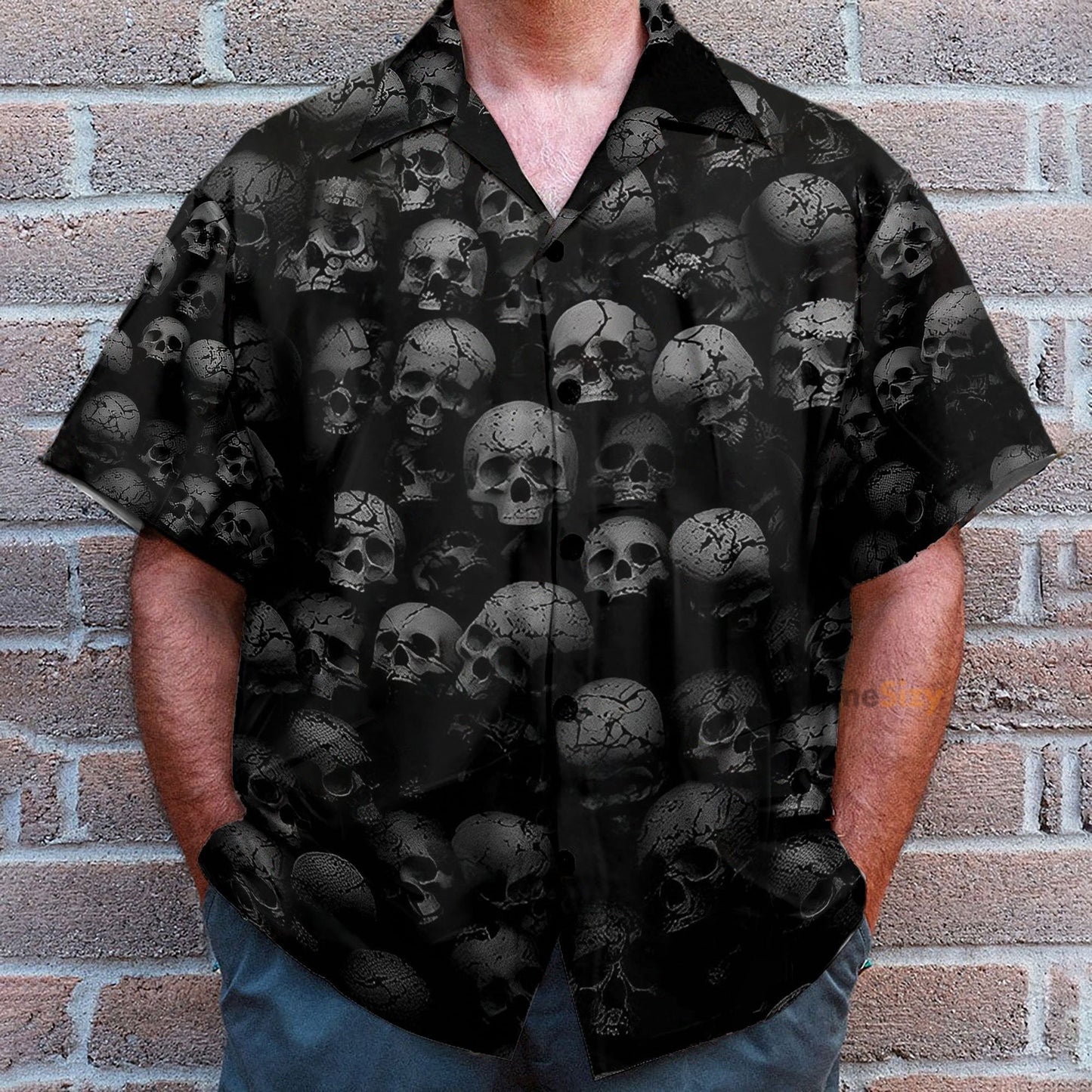 Skull Men's Button's Up Shirts - Hawaiian Shirt & Beach Shorts