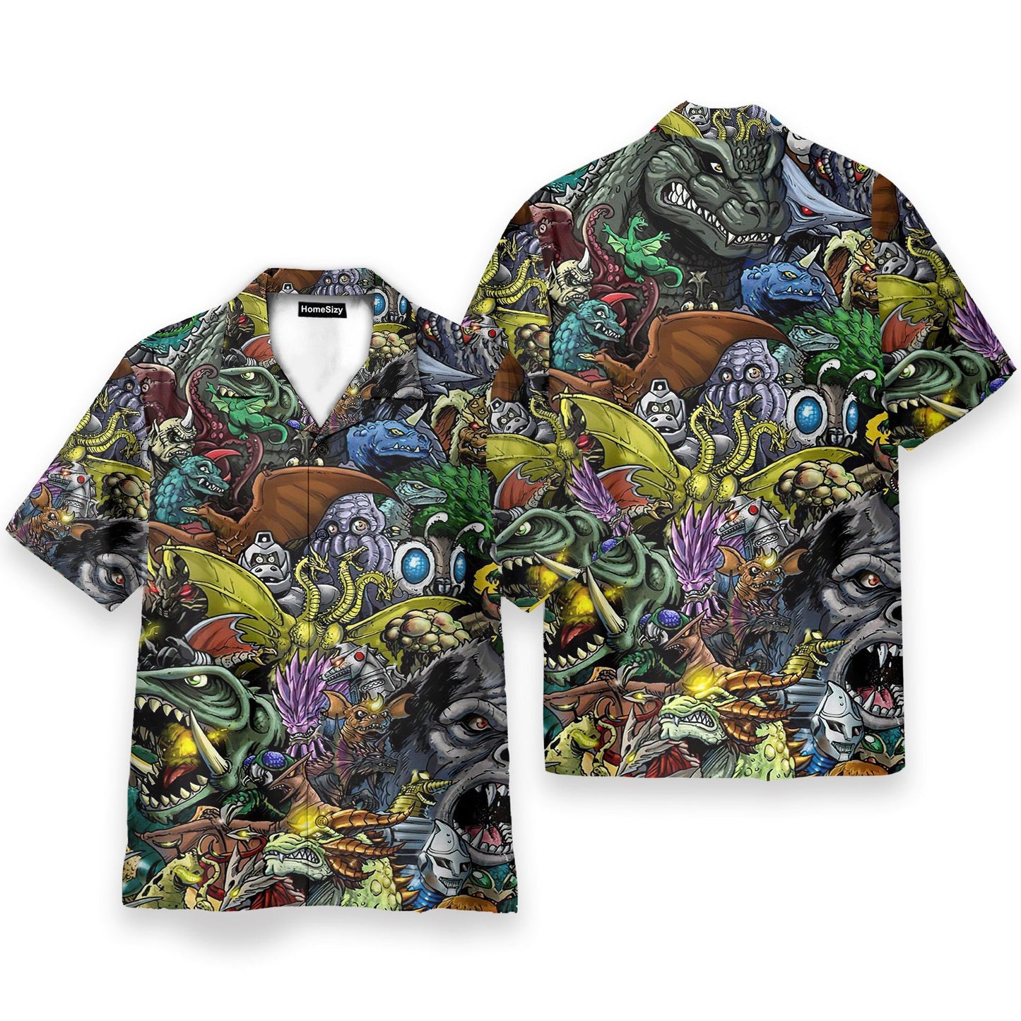 Gadzillo Collage Kaiju Monsters Cosplay Costume - Hawaiian Shirt QT205182