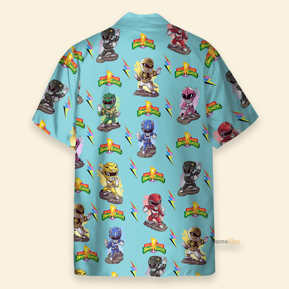 Mighty Morphin Power Rangers Cyan - Hawaiian Shirt & Beach Shorts
