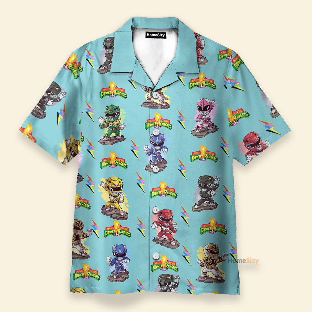 Mighty Morphin Power Rangers Cyan - Hawaiian Shirt & Beach Shorts