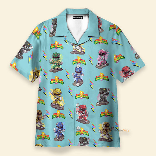 Mighty Morphin Power Rangers Cyan - Hawaiian Shirt & Beach Shorts