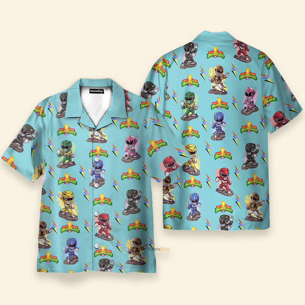 Mighty Morphin Power Rangers Cyan - Hawaiian Shirt & Beach Shorts