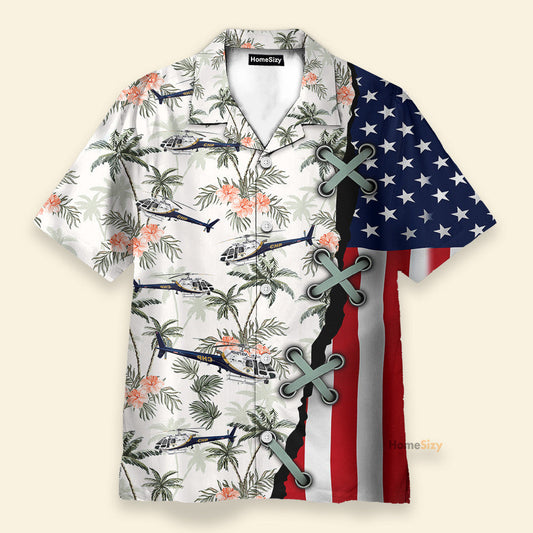 California Highway Patrol Airbus H125 Helicopter - Hawaiian Shirt