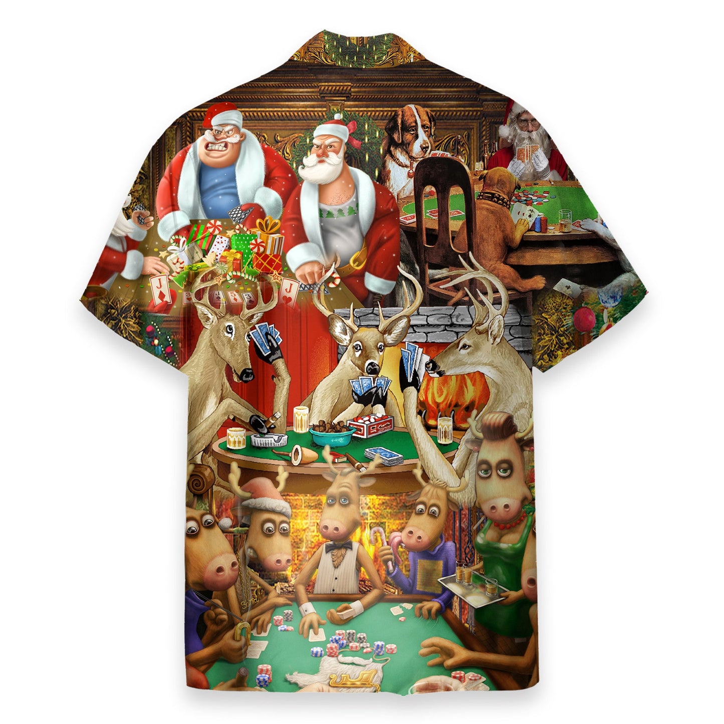 Santa Summer Vacation Funny Button's Up Shirts - Hawaiian Shirt