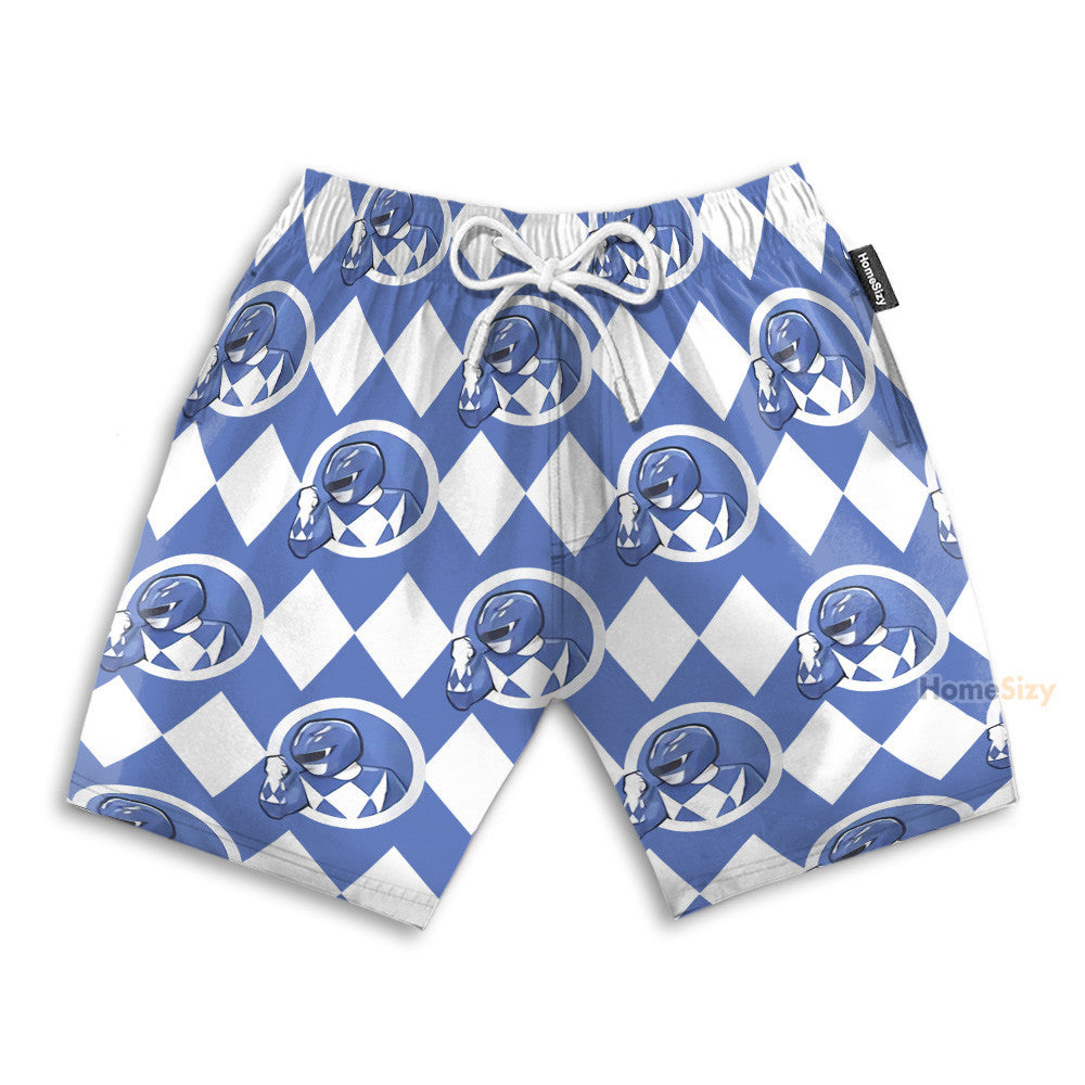 Mighty Morphin Power Rangers Blue Ranger Cosplay Costume - Hawaiian Shirt & Beach Shorts