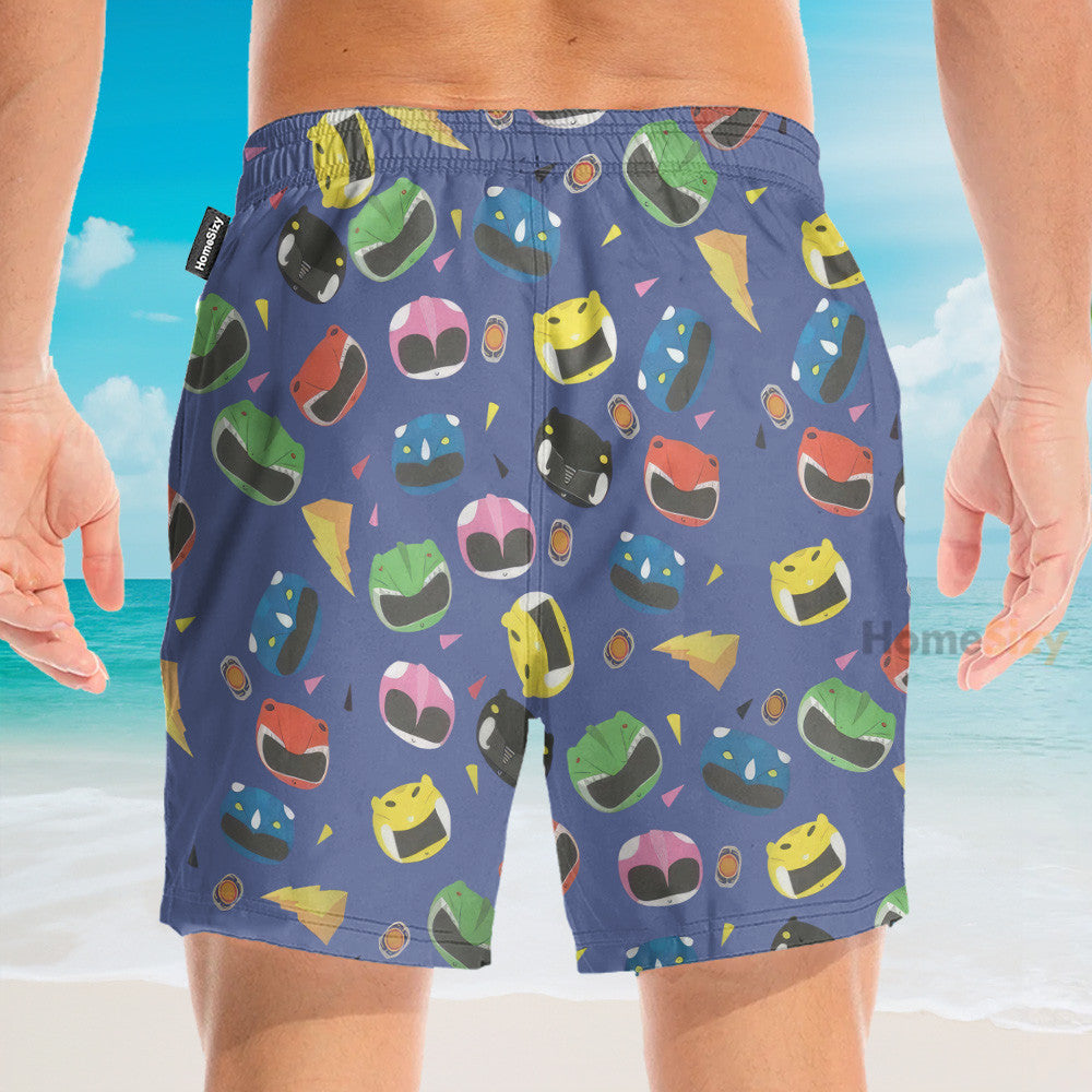 Mighty Morphin Power Rangers Cosplay Costumes - Hawaiian Shirt & Beach Shorts