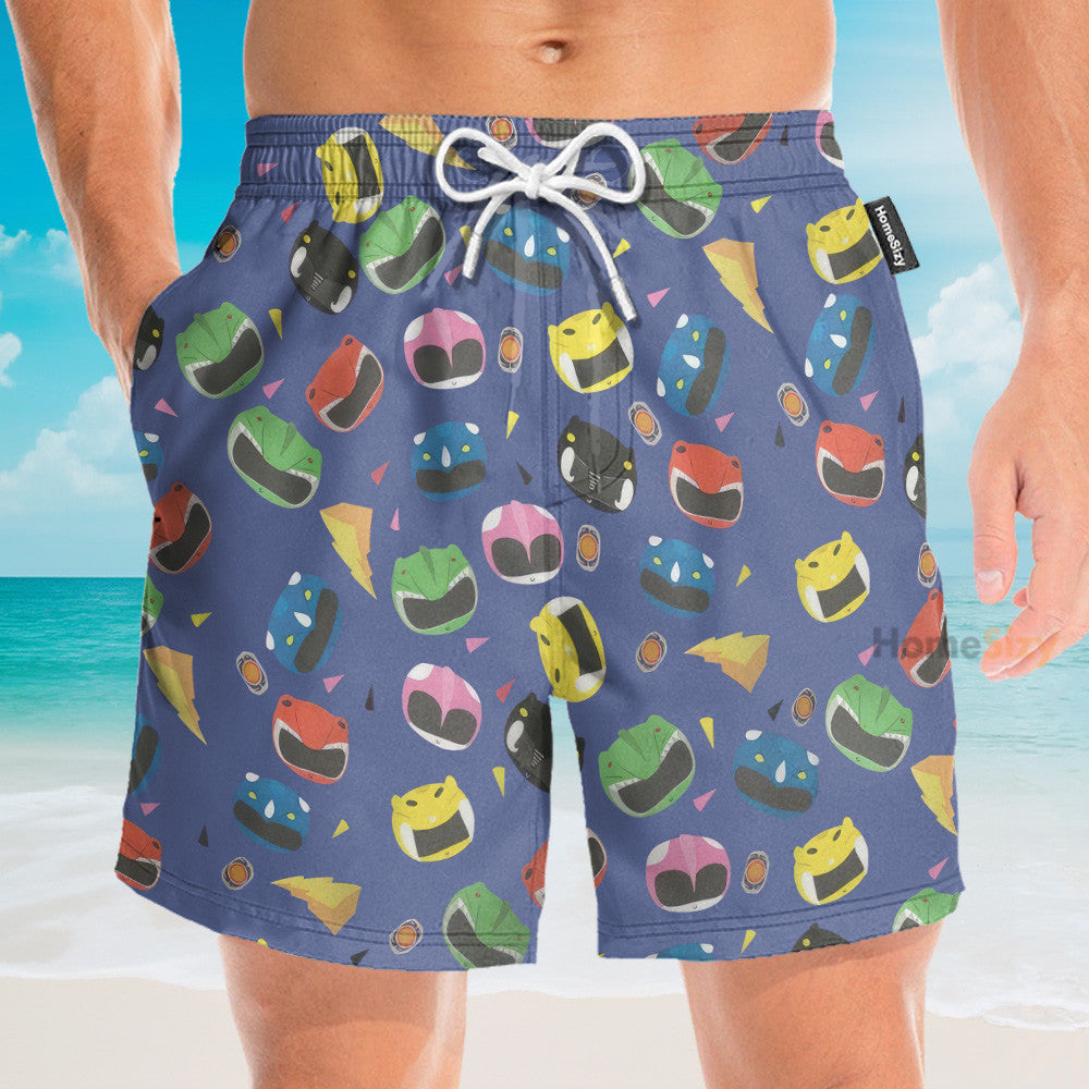 Mighty Morphin Power Rangers Cosplay Costumes - Hawaiian Shirt & Beach Shorts