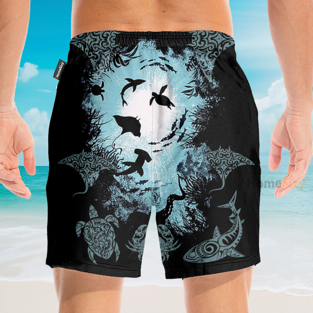 Deep Ocean World - Hawaiian Shirt & Beach Shorts
