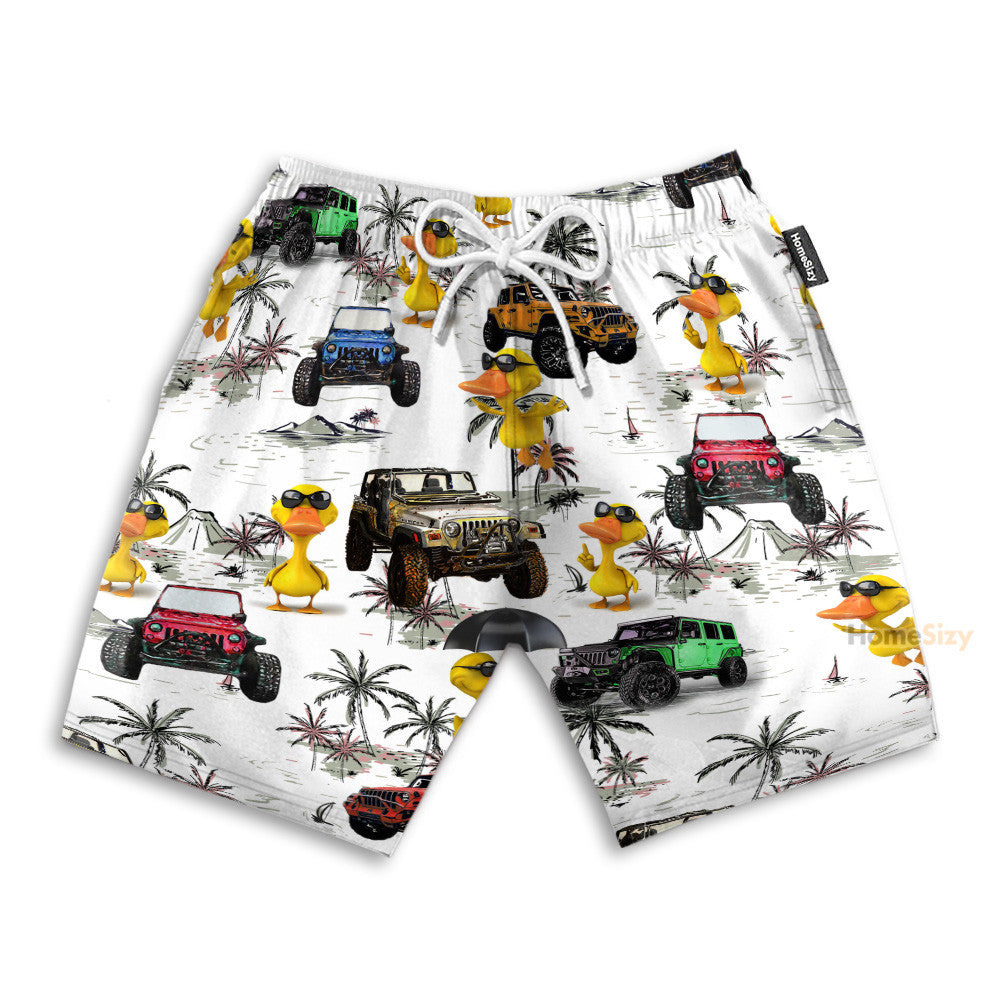 Ocean Jeep Car And Duck - Hawaiian Shirt & Beach Shorts