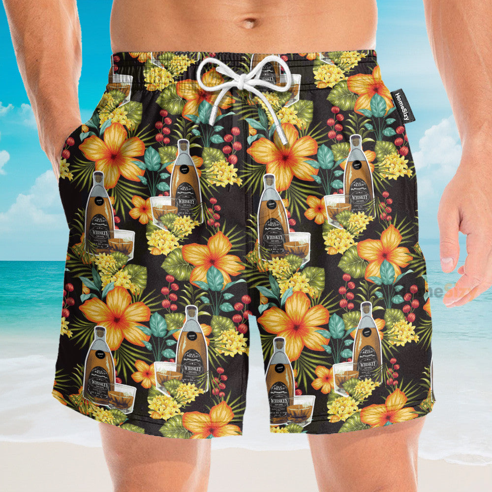 Paradies Whisky Party Tropical Flowers Pattern - Hawaiian Shirt & Beach Shorts