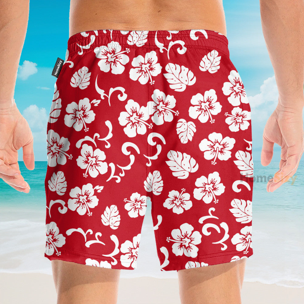 Hibicus Flowers Men's Button's Up Shirts - Hawaiian Shirt & Beach Shorts