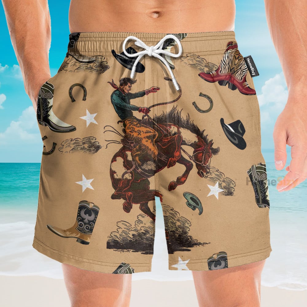 Cowboy Life Men's Button's Up Shirts - Hawaiian Shirt & Beach Shorts