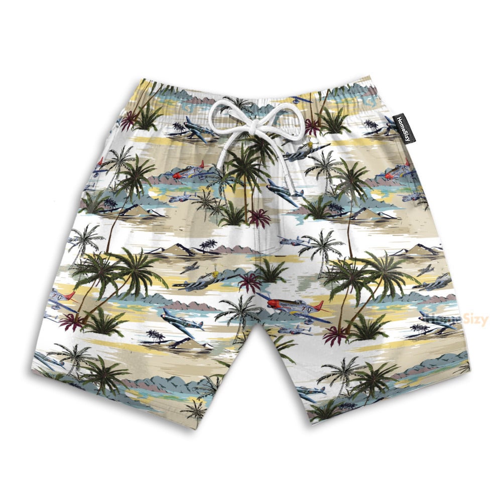 Aircraft Men's Button's Up Shirts - Hawaiian Shirt & Beach Shorts