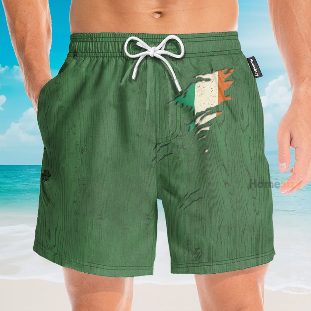 Irish St Patrick's Day Men's Button's Up Shirts - Hawaiian Shirt & Beach Shorts