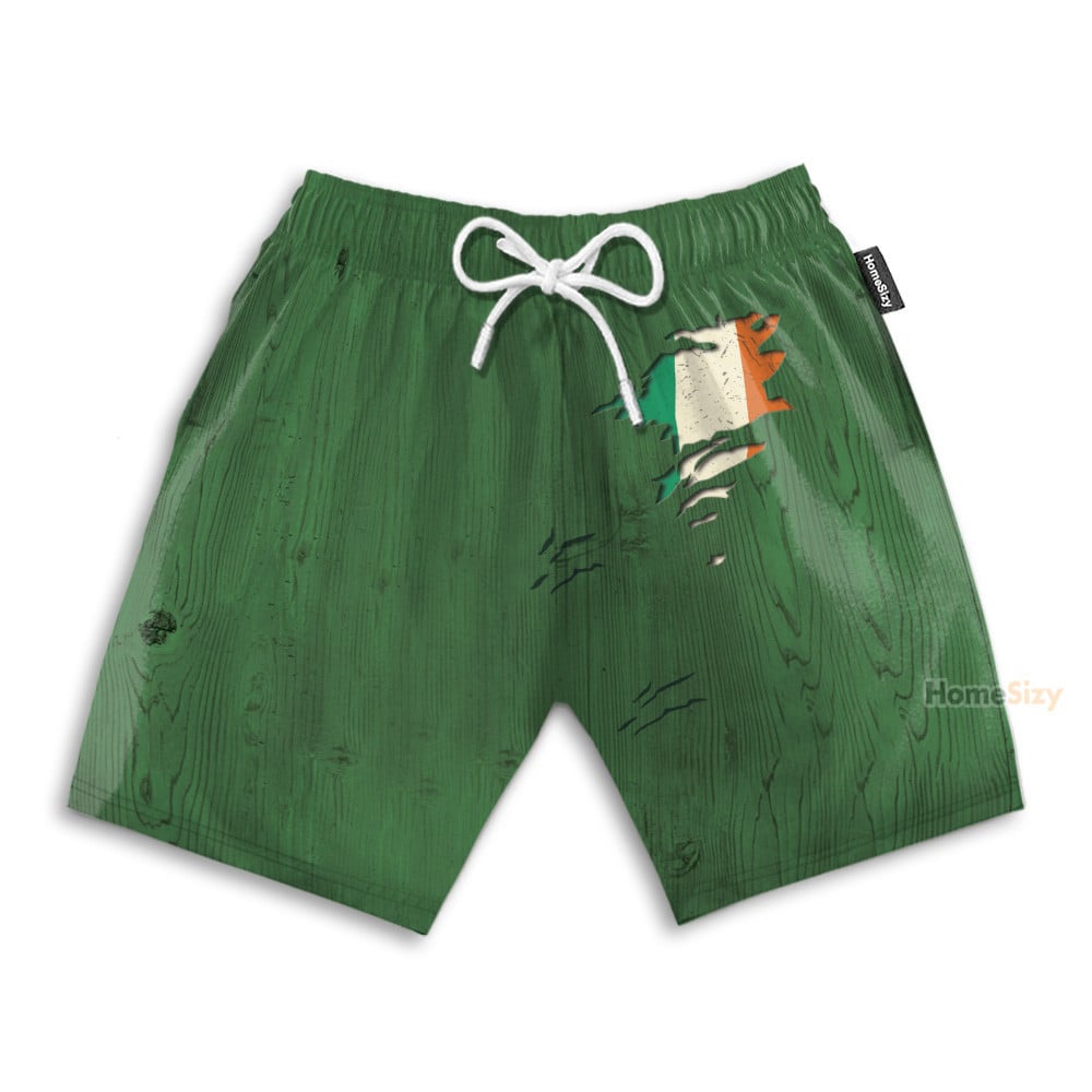 Irish St Patrick's Day Men's Button's Up Shirts - Hawaiian Shirt & Beach Shorts