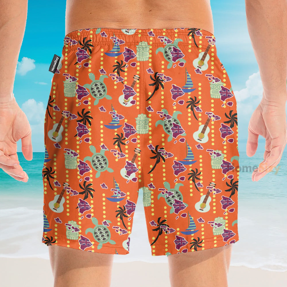 Tiki Tiki Turrtle And Ukulele Summer - Hawaiian Shirt & Beach Shorts