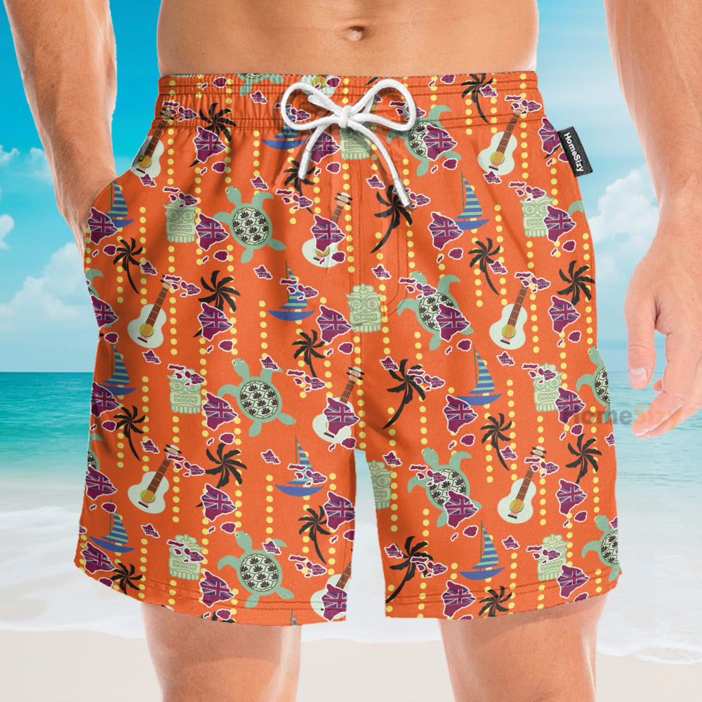 Tiki Tiki Turrtle And Ukulele Summer - Hawaiian Shirt & Beach Shorts