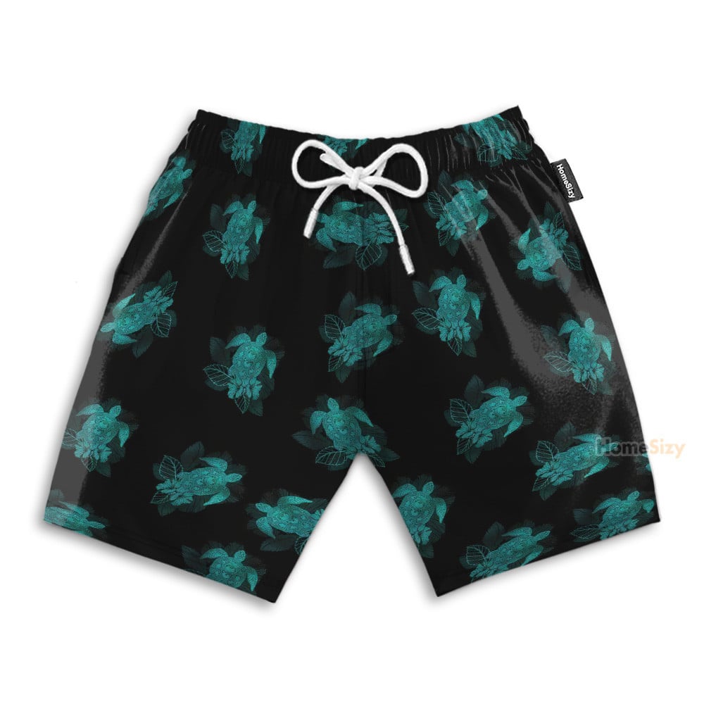 Turtle Summer Men's Button's Up Shirts - Hawaiian Shirt & Beach Shorts