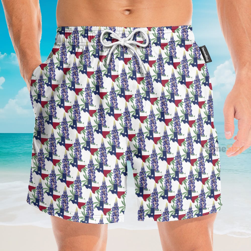 Texas Bluebonnet Men's Button's Up Shirts - Hawaiian Shirt & Beach Shorts