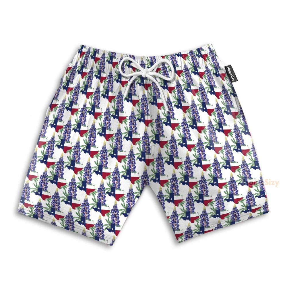 Texas Bluebonnet Men's Button's Up Shirts - Hawaiian Shirt & Beach Shorts