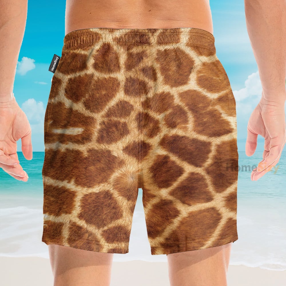 Giraffe Cosplay Costume Funny Button's Up Shirts - Hawaiian Shirt & Beach Shorts