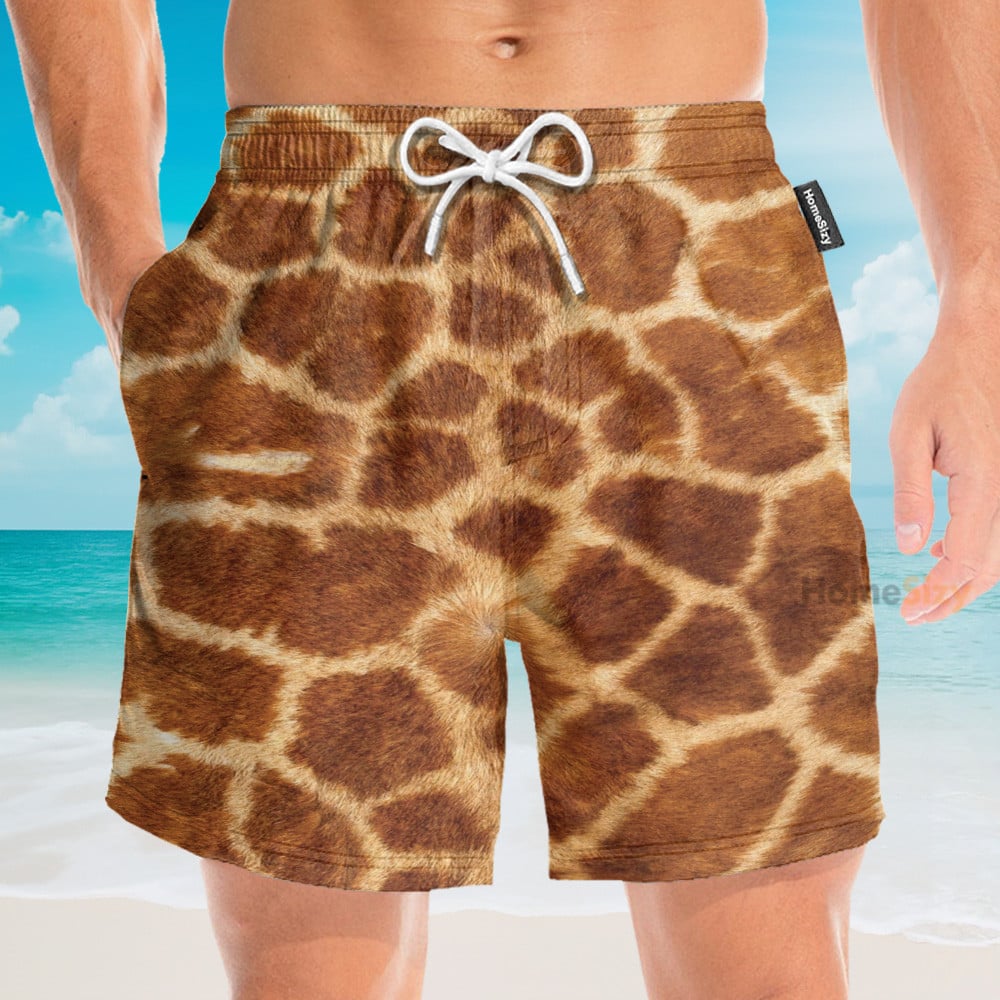 Giraffe Cosplay Costume Funny Button's Up Shirts - Hawaiian Shirt & Beach Shorts