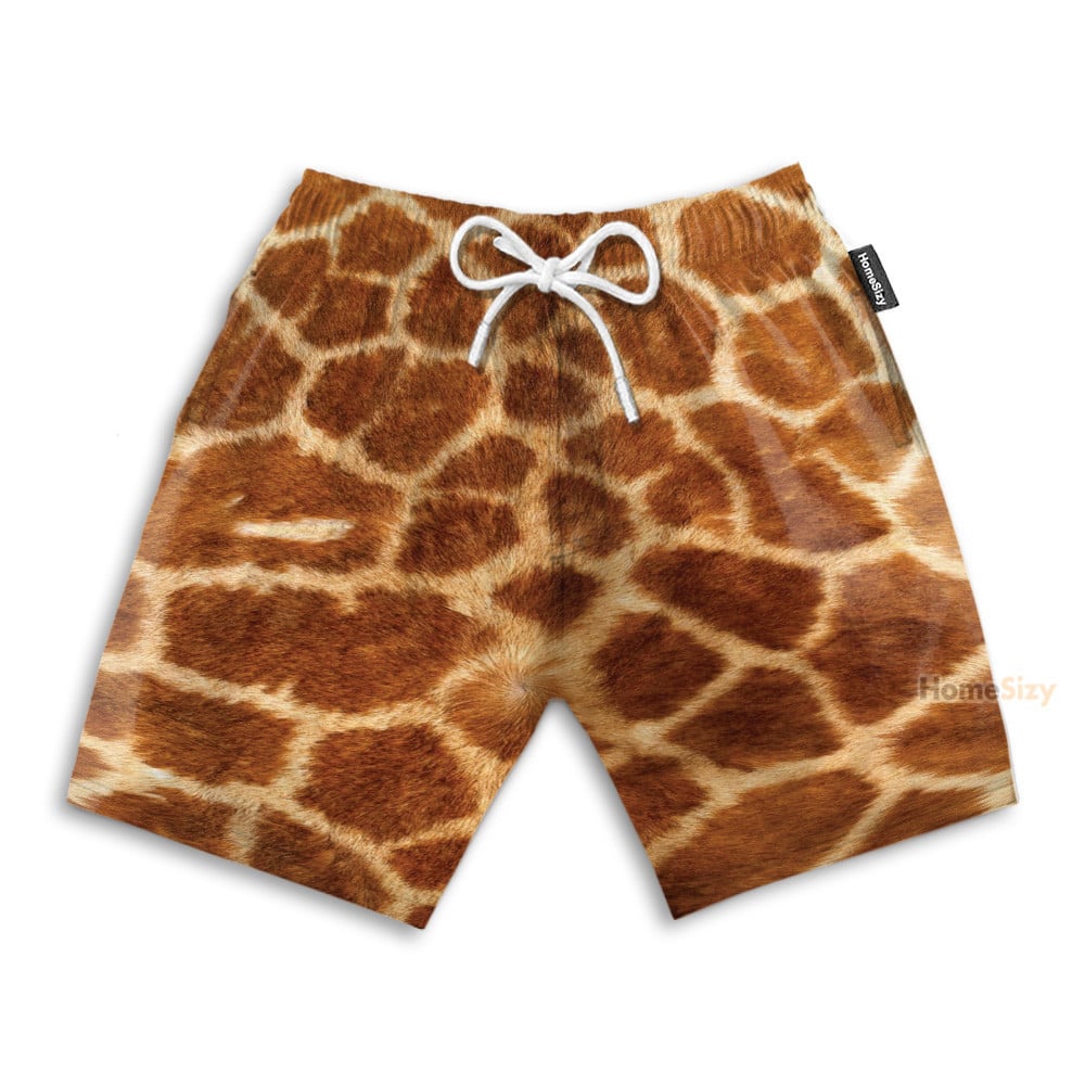 Giraffe Cosplay Costume Funny Button's Up Shirts - Hawaiian Shirt & Beach Shorts