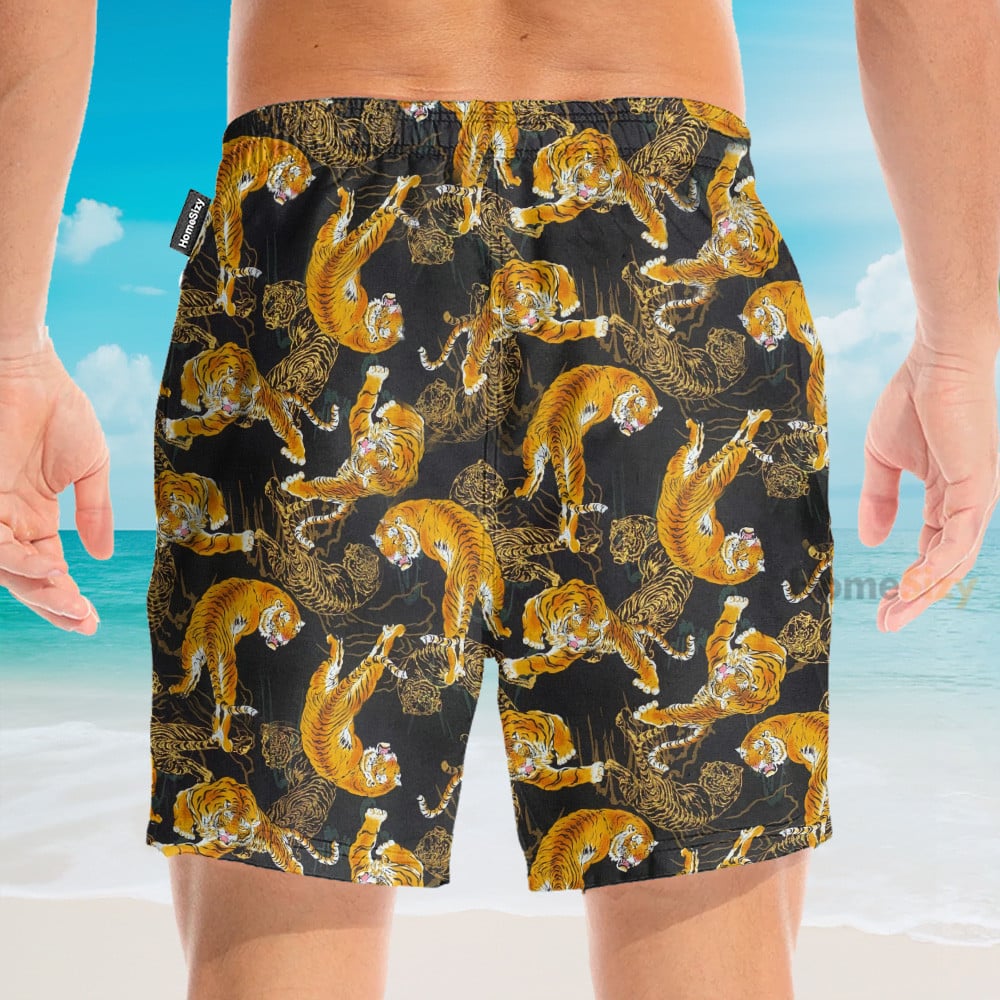 Tiger Fancy Black Japanese Style - Hawaiian Shirt & Beach Shorts