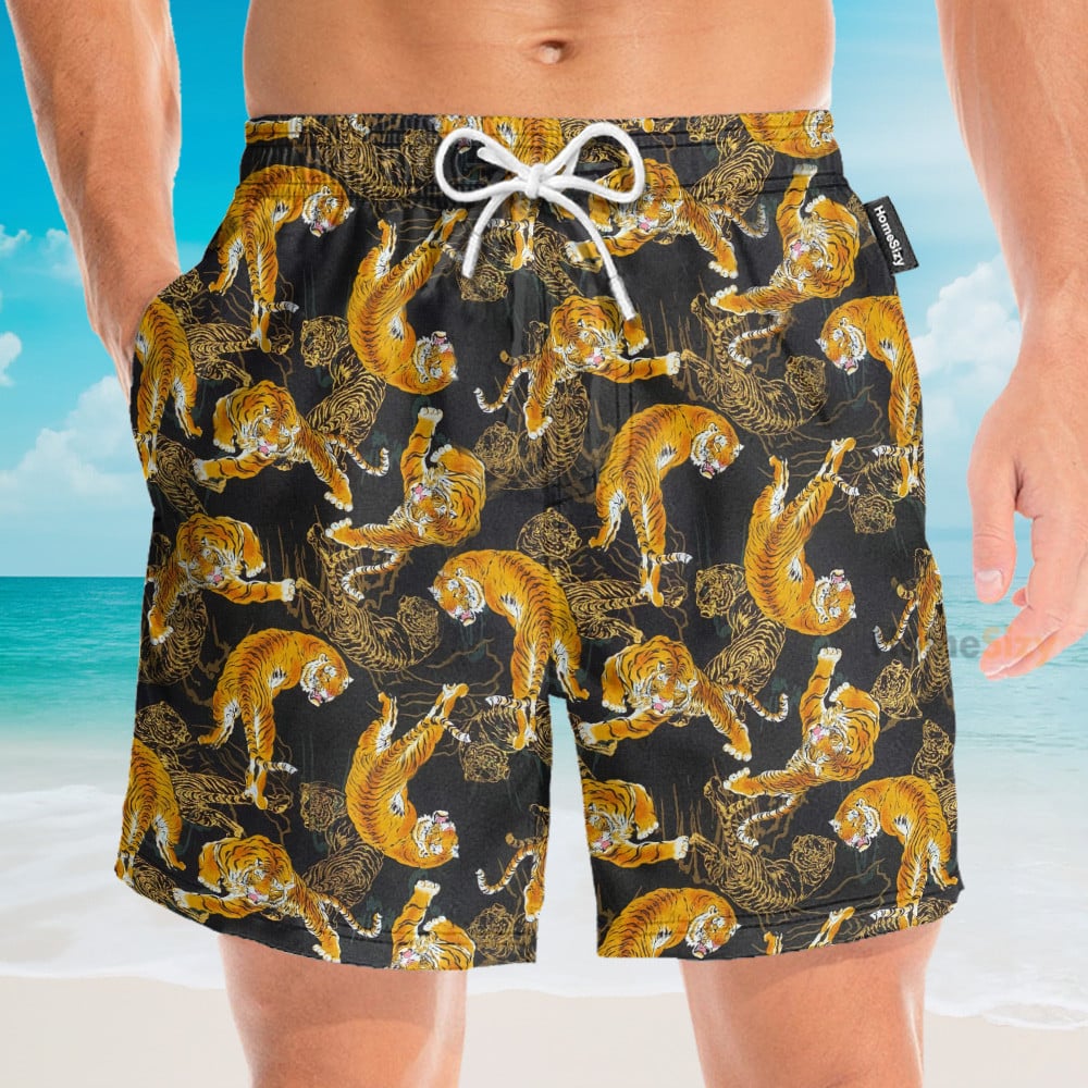 Tiger Fancy Black Japanese Style - Hawaiian Shirt & Beach Shorts