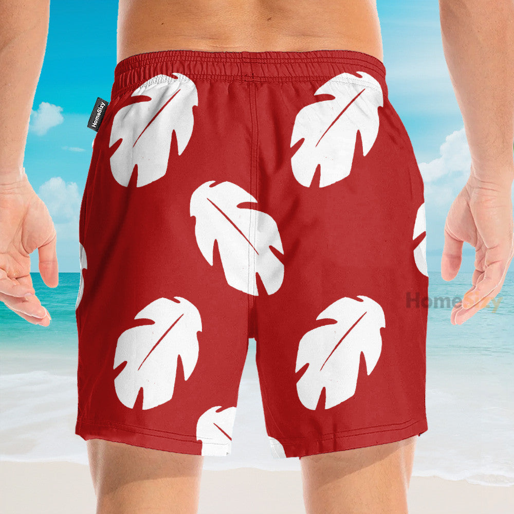 Lilo Floral Leaves Cosplay Costume - Hawaiian Shirt & Beach Shorts QT203621
