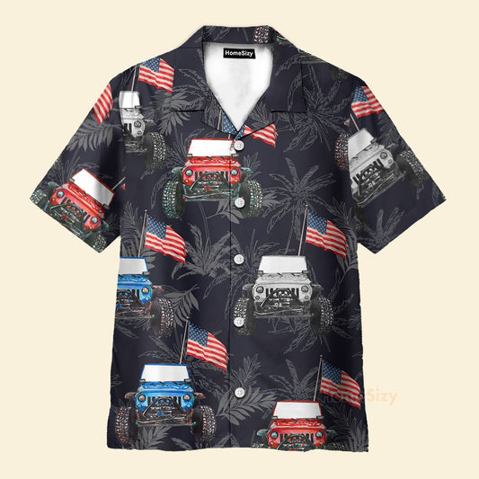 Jeep Flag Independence Day - Hawaiian Shirt