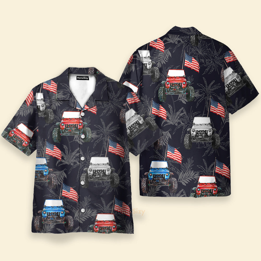 Jeep Flag Independence Day - Hawaiian Shirt