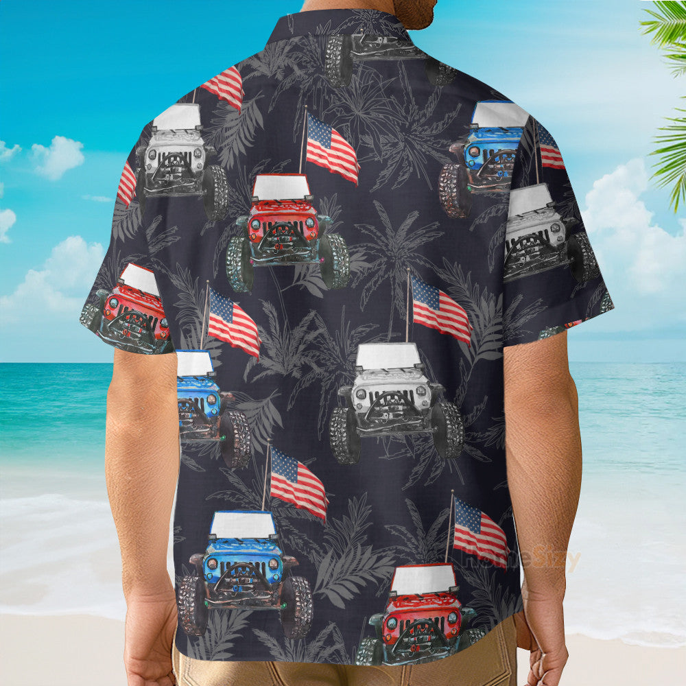 Jeep Flag Independence Day - Hawaiian Shirt