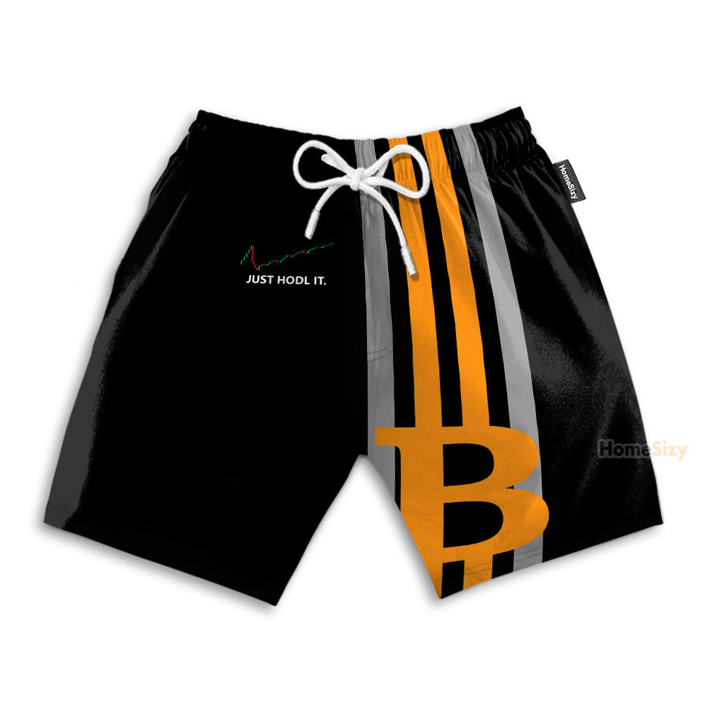 Bitcoin Just Hold It Men's Button's Up Shirts - Hawaiian Shirt & Beach Shorts